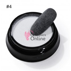 Decor pentru unghii NADP029JJ glitter fin cu efect de zahar Mermaid  Alb - Silver